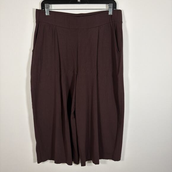 Universal Standard XS Casual Culottes Brown 10-12 US Cropped Fall Wide Leg Flowy - Picture 6 of 8